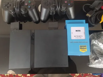 qora PlayStation 2 holati zor HD kabeligacha bor. 1