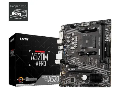 ( Материнская плата microATX MSI A520M-A PRO AM4 1
