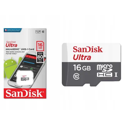 SanDisk Ultra microSDHC 16GB Class 10 xotira kartasi