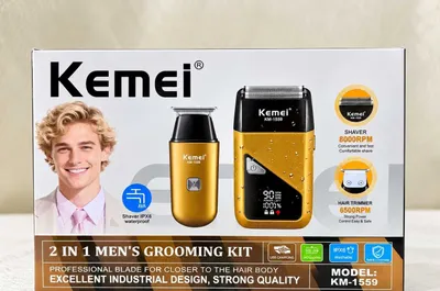 Kemei KM-1559 — erkaklar uchun 2 in 1 parvarish to‘plami