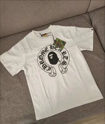 футболка, колоборация Chrome hearts & bape 1
