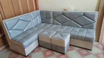 Кухонный уголок 210×160 см + 2 пуфика, отличное качество 1