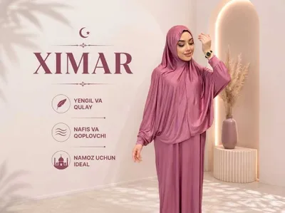 Ximar namoz libosi - yumshoq mato, erkin bichimli, qulay yopiq model. 1