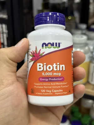 Now Biotin 5,000 mcg 120 капсул 1
