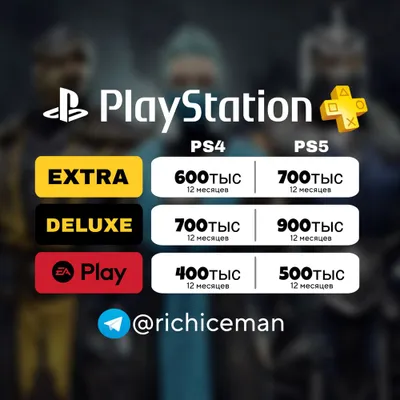 PS Plus Deluxe, Extra, EA Play 12 oylik obuna