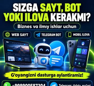 Услуги по созданию веб-сайтов, Telegram-ботов и мобильных приложений
