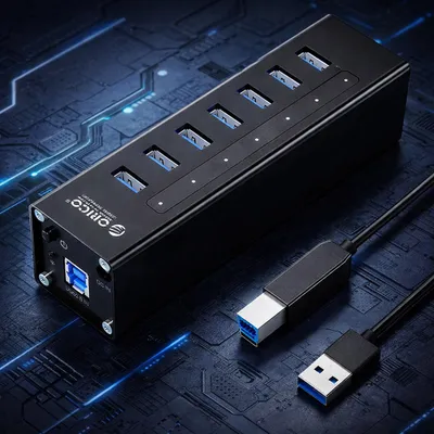 "ORICO" A3H7-BK USB3.0 концентратор 7 портов 1
