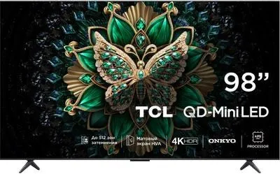 98 dyuymli TCL televizori, 4K QLED, Google TV, Mini LED 144 Gts, yetkazib berish 1