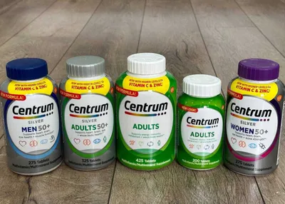 Centrum — Amerikadan 50 yoshgacha va 50+ yoshdagilar uchun Centrum multivitaminlari
