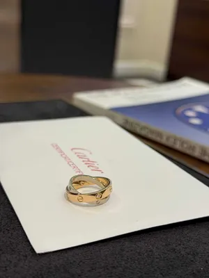 Кольцо с бриллиантами cartier love r/g w/g 1