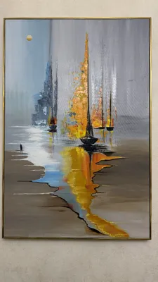 Большая картина 120×100 «Тихое сияние» — современная абстракция, 1