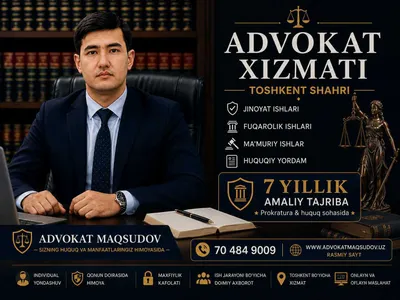 Toshkentda advokat xizmati | Jinoiy, ma’muriy, fuqarolik & sud ishlari 1