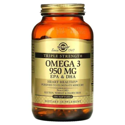 Solgar Omega 3 Омега-3 ЭПК и ДГК 950 мг 100 и 50 капсул 1