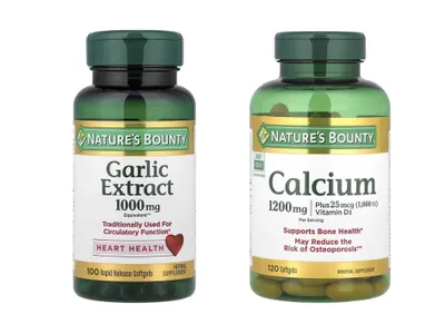 Natures Nature's Bounty Garlic Extract Calcium чеснок кальций калций 1