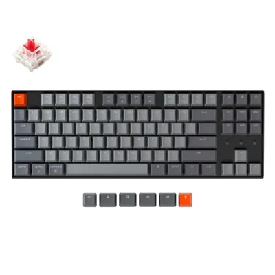 Keychron K8 87 tugmali Gateron mexanik klaviatura White Red/Blue/Brown 1