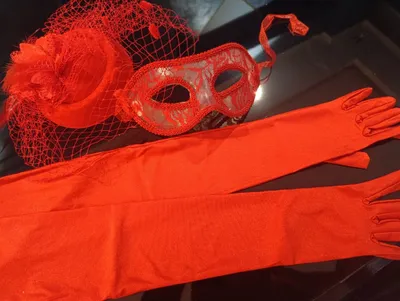 Hashamatli karnaval to‘plami, karnaval niqobi, qo‘lqoplar, shlyapa 1