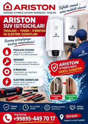 Чистка, промывка и ремонт Ariston