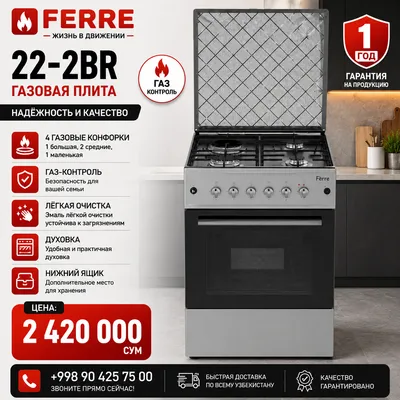 Новая газоэлектрическая плита Ferre 22-2BR в упаковке
