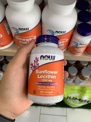 NOW FOODS Подсолнечный лецитин 1200 мг, 100 мягких капсул 1