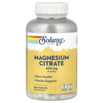 Solaray, Magnesium Citrate, Magniy sitrati, 400 mg, 90 va 180 kapsula 1