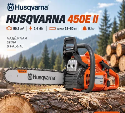 Benzopila Benzinli arra Husqvarna 450E II Бензопила 1