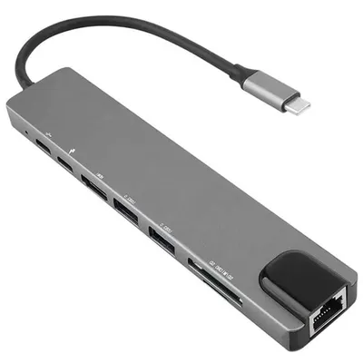 USB hub konsentrator 8 in 1 Type-C