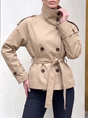 Женский тренч с поясом 2