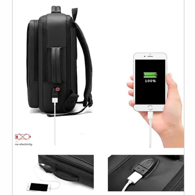 Сумка-рюкзак для ноутбука с USB-портом, унисекс 5