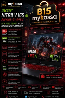 Acer Nitro V 16S AI ANV16S-41-R9SV — RTX 5050 GDDR7 • Доставка • Новый