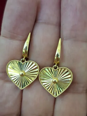 Серги 585 пробы в форме сердца