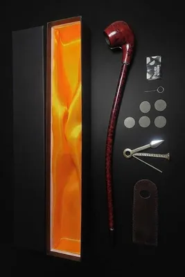 Uzun Churchwarden chekish trubkasi, 46 sm. Sovg‘a to‘plami 1