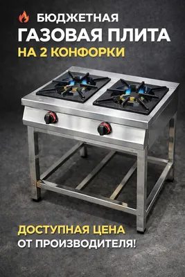 Недорогая газовая плита 2 конфорки для кафе и фастфуда 1