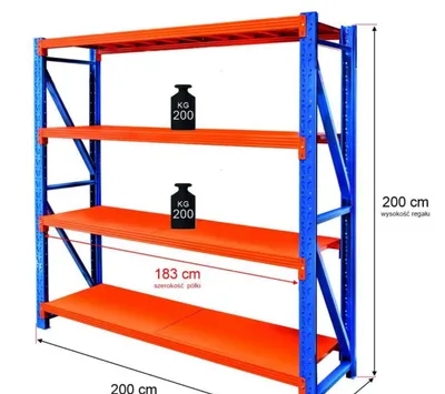Metall stellaj 200–800 kg, do‘kon va ombor uchun polka 1