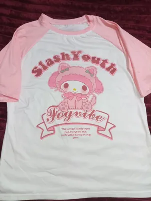 Y2K uslubidagi oversayz anime futbolkasi, My Melody, Sanrio 1