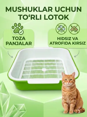 Mushuklar, quyonlar uchun to‘rli lotok (tovoq). Лоток для кошек 1