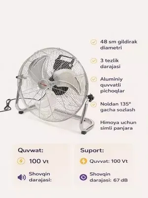 Ventilyator ZUMAA pol uchun