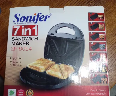 Sonifer vafli pishirgich, toster, gril va sendvich tayyorlagich