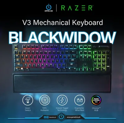 Razer Blackwidow V3 Green свитчи Механическая Проводная Клавиатура 1