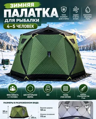 Зимняя утеплённая палатка для рыбалки на 4–5 человек 1