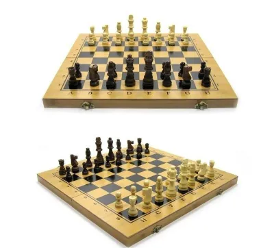 Shaxmat + shashka + narda (3 tasi 1da), yog‘och, 47 × 48 sm 1