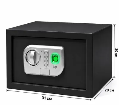 Электронный сейф с биометрическим доступом 31×20×20 см 1