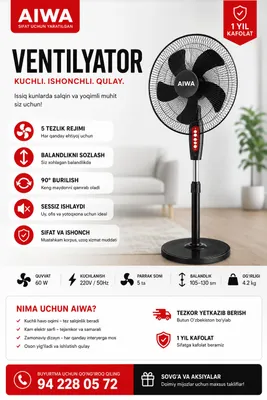 AIWA Ventilyatorilari halq ishonchida