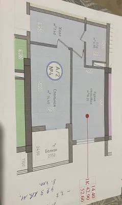 квартира в НОВОСТРОЙКЕ 49 м2, Мирабад РУВД