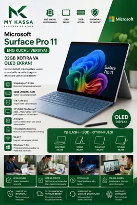 Surface Pro 11 OLED / Snapdragon X Elite / 32 ГБ / SSD 1 ТБ / Platinum