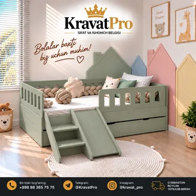 Bir qavatli bolalar karavoti 1