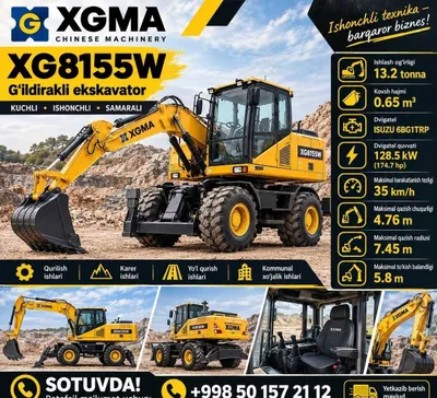 XGMA XG8155W g‘ildirakli ekskavator