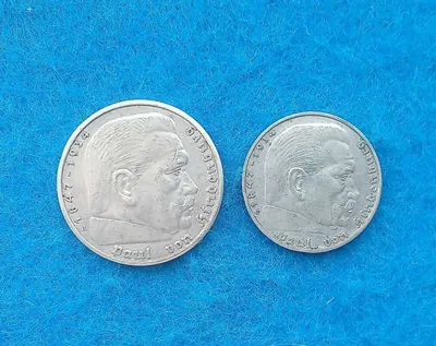 монеты серебро Германия 1937год 2 штуки 1