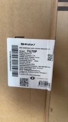 Shivaki kir yuvish mashinasi, yangi, yarim avtomat 1