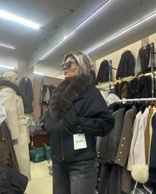 Tabiiy zamsh va oq tulki mo‘ynasidan kurtka 1