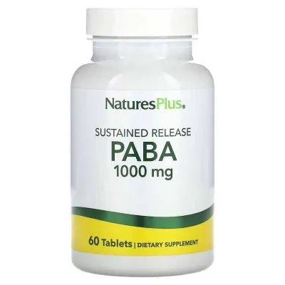 NaturesPlus PABA ПАБК, 1000 мг, 60 таблеток 1